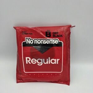 New‎ Vtg No Nonsense M37 Regular Pantyhose Size B Off Black Sheer Toe Hosiery